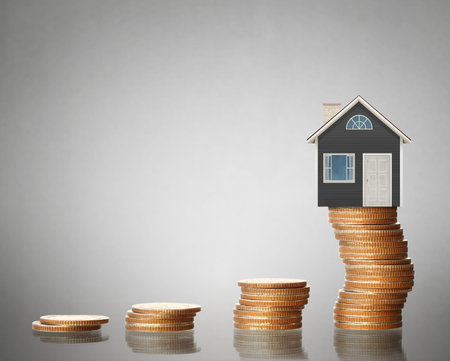 mortgage concept by money house from a coinsの写真素材