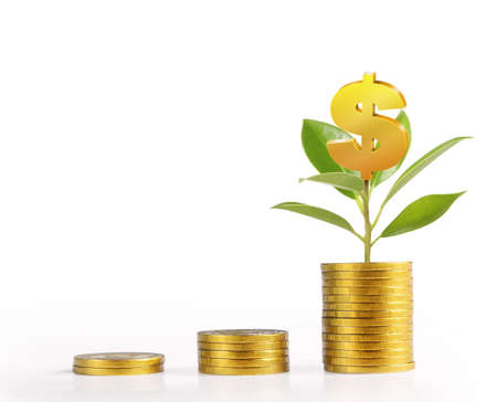 Investment concept, Coins graph stock marketの写真素材