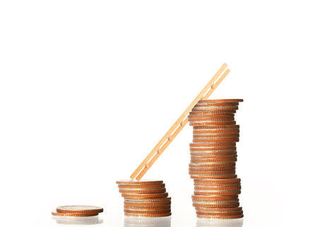 Investment concept, Coins graph stock marketの写真素材