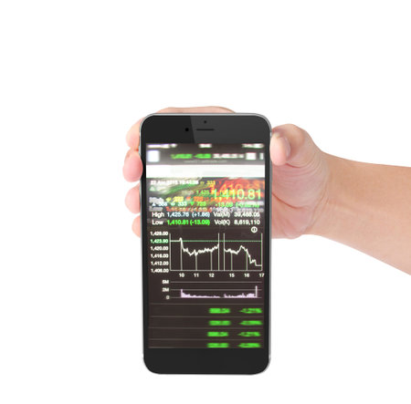 Touch screen smartphone in hand