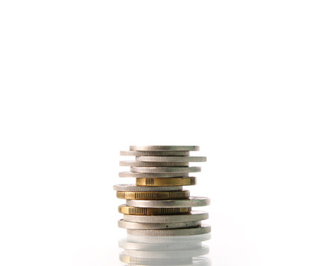 Investment concept, Coins graph stock market