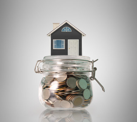 House on a glass piggy bank