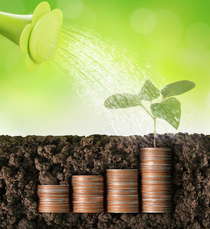 nvestment concept, Coins graph stock marketの写真素材