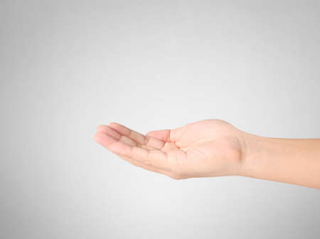 Empty Man hand sign isolatedの写真素材