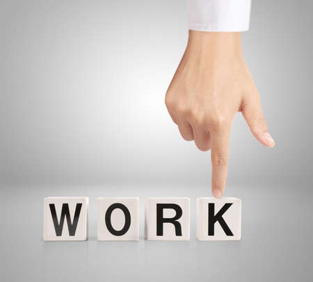 concept word forming a box in handの写真素材