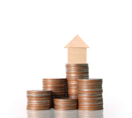 mortgage concept by money house from a coinsの写真素材