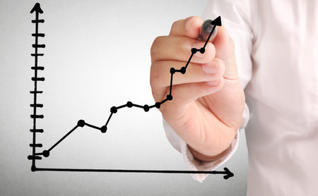 hand drawing a chart showの写真素材