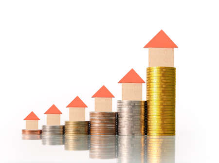 mortgage concept by money house from a coinsの写真素材