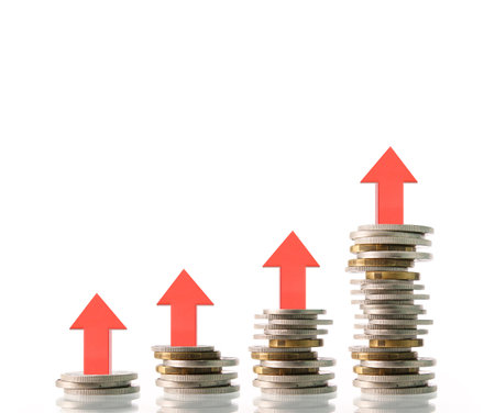 investment concept, Coins graph stock marketの写真素材