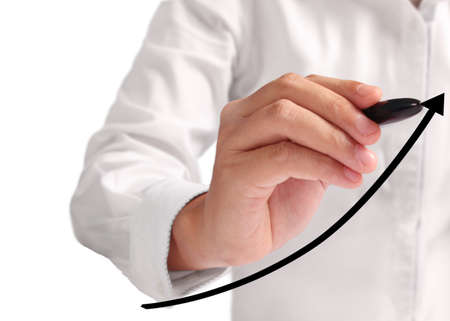 hand drawing a chart showの写真素材