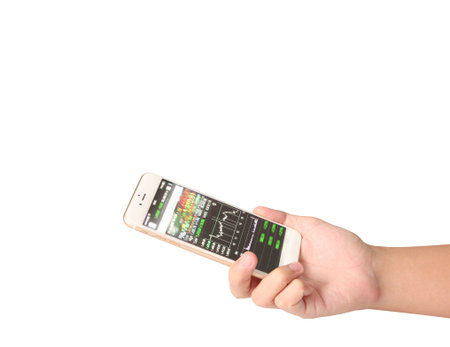 Touch screen smartphone in hand