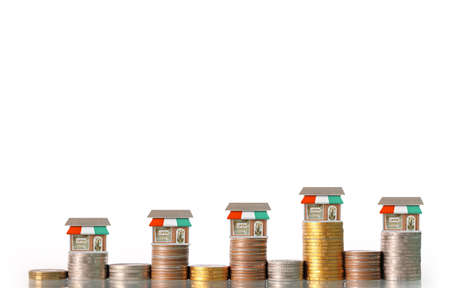 Investment concept, Coins graph stock marketの写真素材