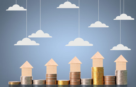 Investment concept, Coins graph stock market