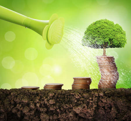 Investment concept, Coins graph stock marketの写真素材