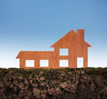 Model house wood form of the diagramの写真素材