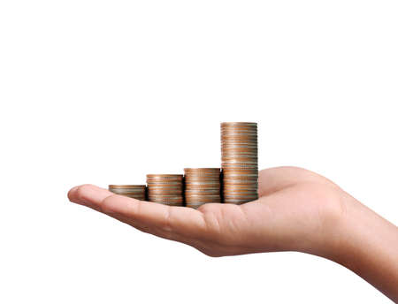 Concept of money growing from coinsの写真素材