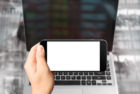 Touch screen smartphone in hand