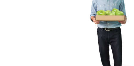 Delivery man near a shipping truckの写真素材