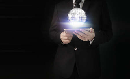 Touch screen smartphone in a  handの写真素材