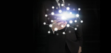 Touch screen smartphone in a  hand