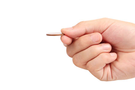 Concept of money growing from coins in handの写真素材