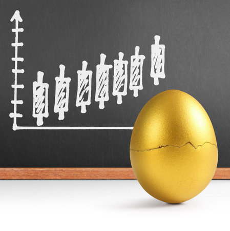 golden a easter egg isolatedの写真素材