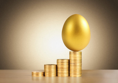 golden a easter egg isolatedの写真素材