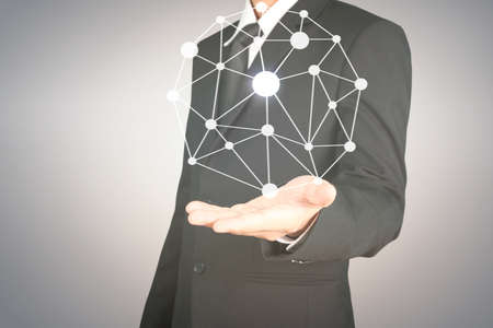 Social networking scheme from the handsの写真素材