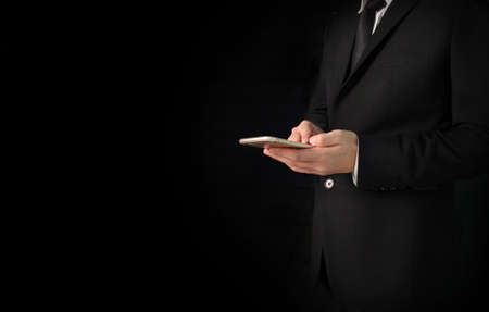 Touch screen smartphone in a  handの写真素材