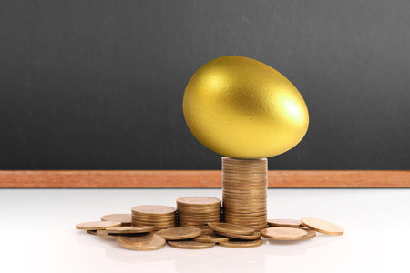 Investment stock concept of golden eggsの写真素材