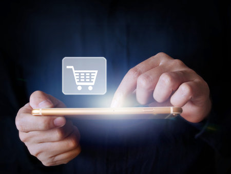 Touch screen smartphone in hand
