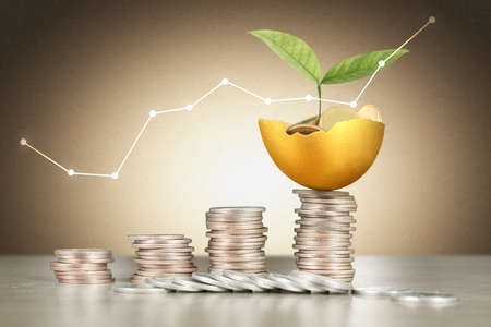 golden a easter egg isolatedの写真素材