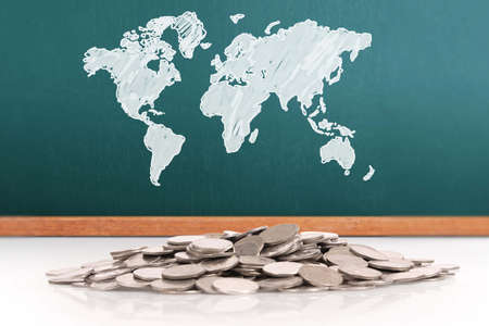 graph coins stock finance and business conceptの写真素材