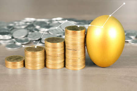 Golden a Easter egg isolatedの写真素材