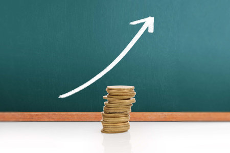 graph coins stock finance and business concept