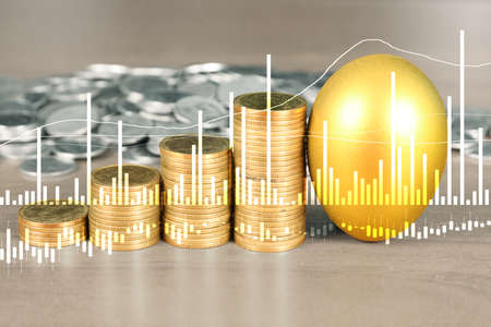 golden a easter egg isolatedの写真素材