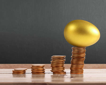 Investment stock concept of golden eggsの写真素材