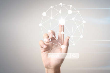 Social networking scheme from the handsの写真素材