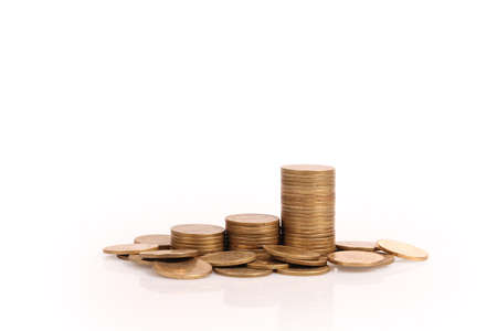 graph money coins stock finance and business conceptの写真素材