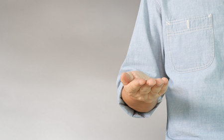 Business man with empty a hand