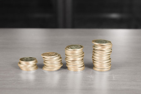 graph coins stock finance and business concept