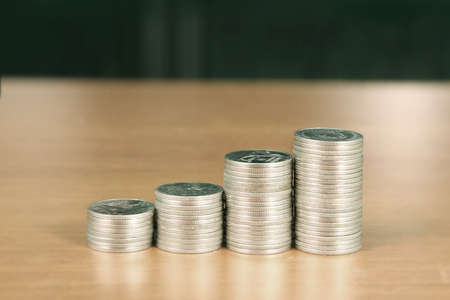 graph coins stock finance and business conceptの写真素材