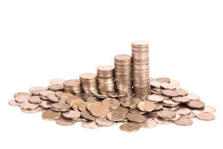 graph coins stock finance and business concept