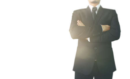 Handsome man in a black suitの写真素材