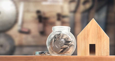 Wooden House Model .Home,Housing and Real Estate conceptの写真素材