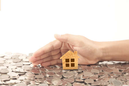 House Residential Structure in hand, business home ideaの写真素材