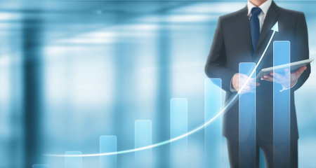Businessman using digital tablet in a hand.business idea