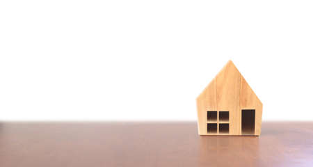 Wooden House Model Home, Housing and Real Estate conceptの写真素材