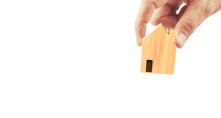 House Residential Structure in hand .business home ideaの写真素材