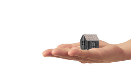 House Residential Structure in hand .business home ideaの写真素材